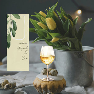 With Love Personalized Names Yellow Wedding  Wine Gift Bag