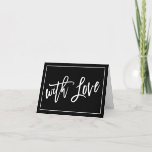 WITH LOVE PHOTO CARD modern hand lettered black