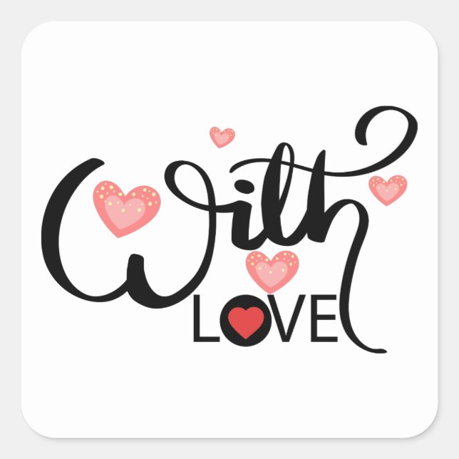 With Love - Sqiuare Sticker. Square Sticker (Front)