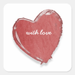 with love square sticker