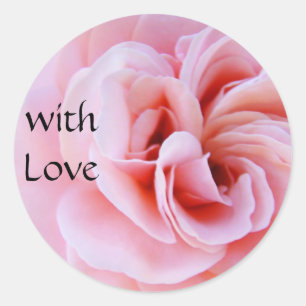 with Love stickers Pink Rose Flower Spiral