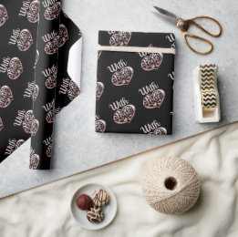 With love Valentine rose gold hearts black Wrapping Paper