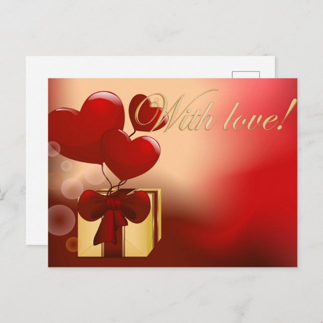 With Love, Valentine's Day Holiday Postcard (Front/Back)
