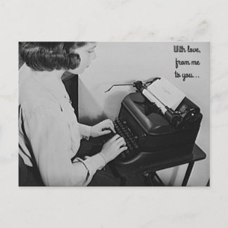 With Love Vintage Typewriter Postcard