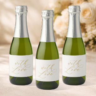 With Love Wedding Sparkling Wine Label