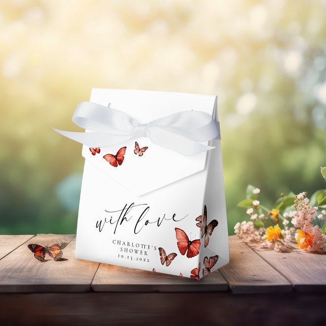 With Love Whimsical Butterfly Red Thank You Favour Box (Creator Uploaded)