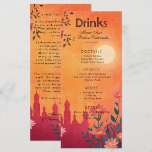 With lovely text Drinks card Sunset Serenade