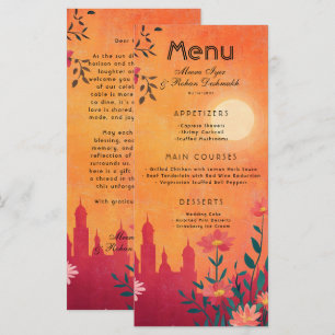 With lovely text Menu card Sunset Serenade