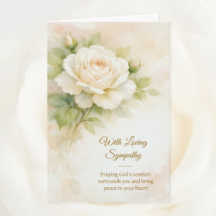 With Loving Sympathy Christian Ivory Floral  Card