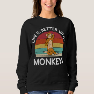 With Monkeys Monkey Animal Sweatshirt