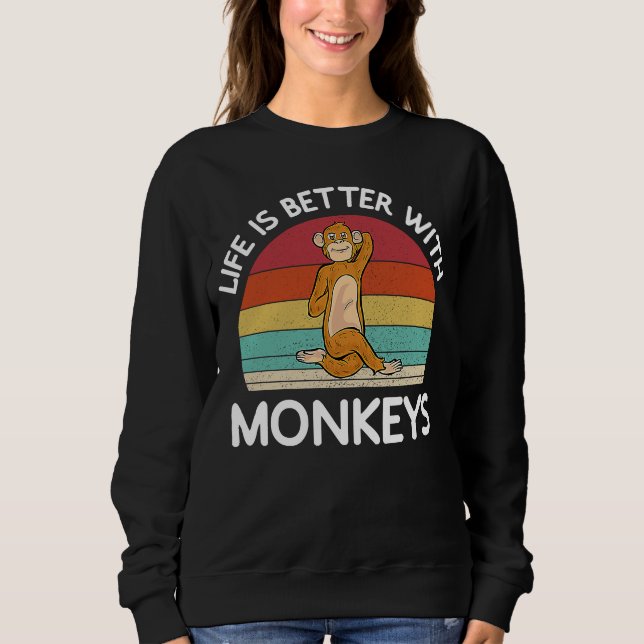 With Monkeys Monkey Animal Sweatshirt (Front)