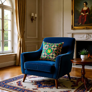 With monogram Azulejos, pattern from Lisbon Cushion