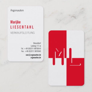 With Monogram High Format Business Card