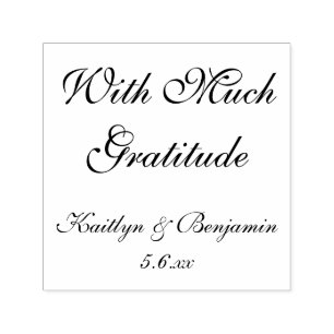 With Much Gratitude   Editable, Elaborate Script Self-inking Stamp