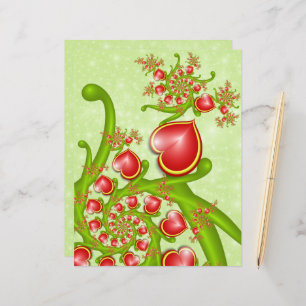 With much Love Red Yellow Hearts Fractal Art