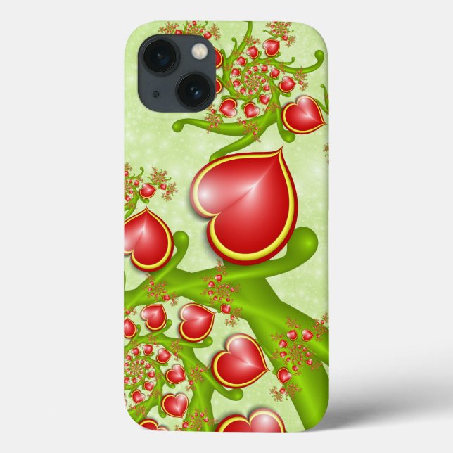 With much Love Red Yellow Hearts Fractal Art Case-Mate iPhone Case (Back)