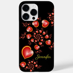 With much Love Red Yellow Hearts Fractal Art Name Case-Mate iPhone 14 Pro Max Case