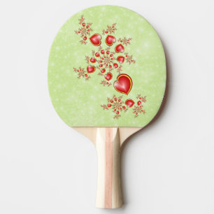 With much Love Red Yellow Modern Hearts Pattern Ping Pong Paddle