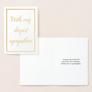 "With my deepest sympathies" Card