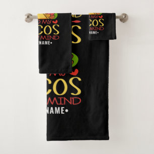 With My Mind on Tacos and Tacos on my Mind Bath Towel Set