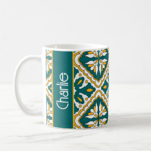With name💛💚 Beautiful Moroccan tiles Coffee Mug
