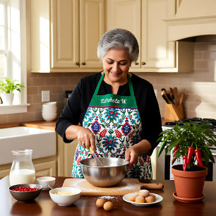 With name 💙❤️💚 Beautiful Turkish tiles Apron