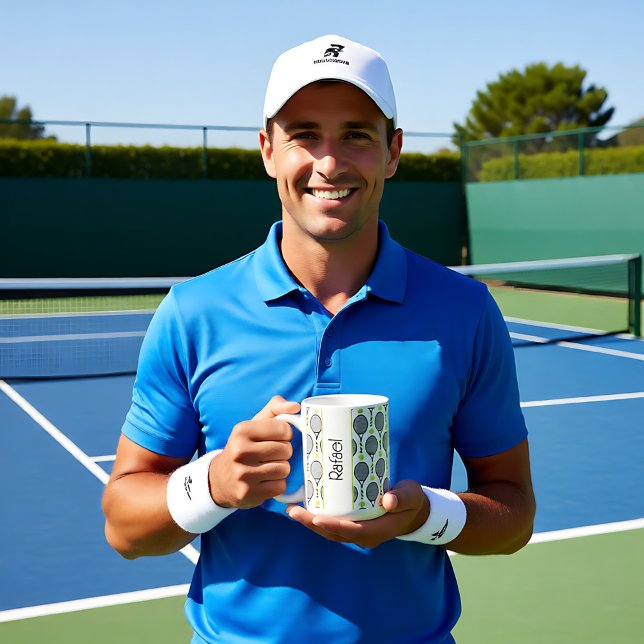 🎾With name black and green tennis🎾 white   Coffee Mug (🎾With name black and green tennis🎾 white Coffee Mug)