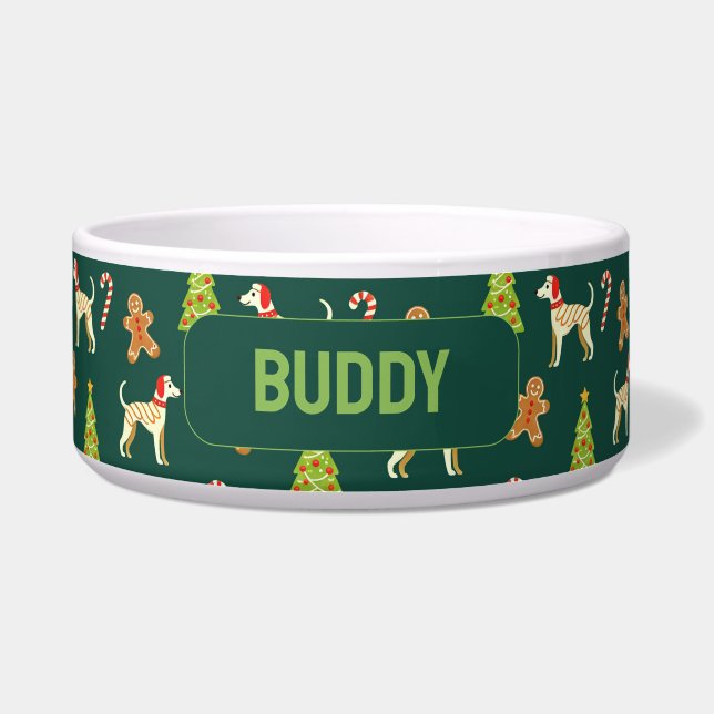 With name Festive Whippet Christmas (Front)