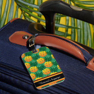 With name sweet pineapple pickleball  luggage tag