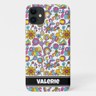 With name🎾groovy pastel tennis iPhone 11 case