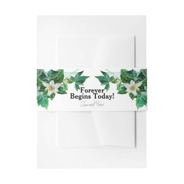 With names and text invitation belly band (Front Example)