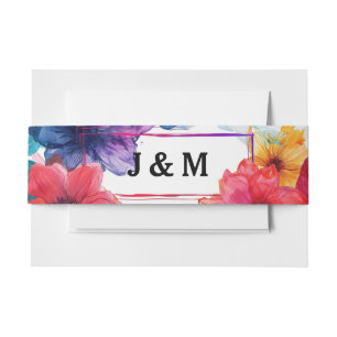 With names Anemone Dreamscape Wedding Invitation Belly Band