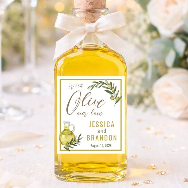With Olive Our Love Wedding Bottle Label OL005wn (Creator Uploaded)