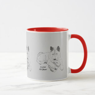"with original drawing of dog" mug