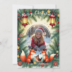 With own photo Lantern Light & Little Smiles Holiday Card