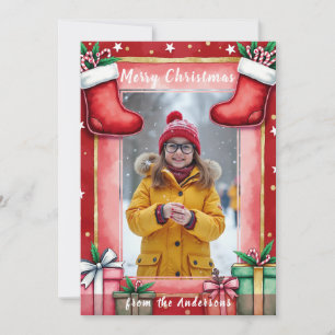With own photo Stocking Stuffer Smiles Holiday Card