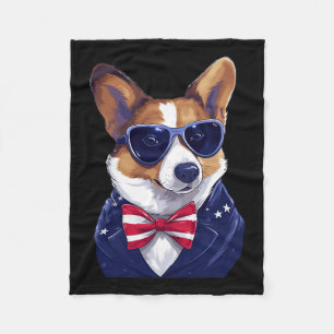 With Patriotic Usa Flag American Independence Day  Fleece Blanket