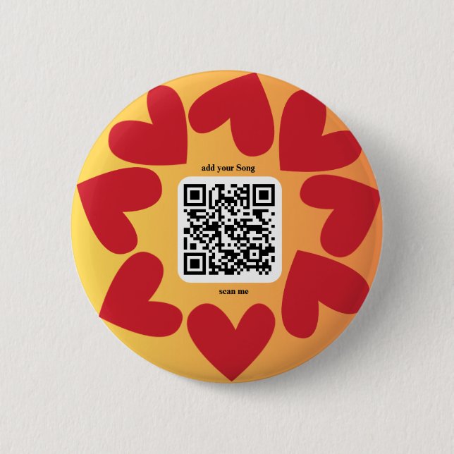 With personalized song by QR code 6 Cm Round Badge (Front)