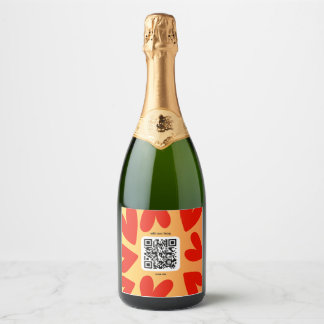 With personalized song by QR code Sparkling Wine Label