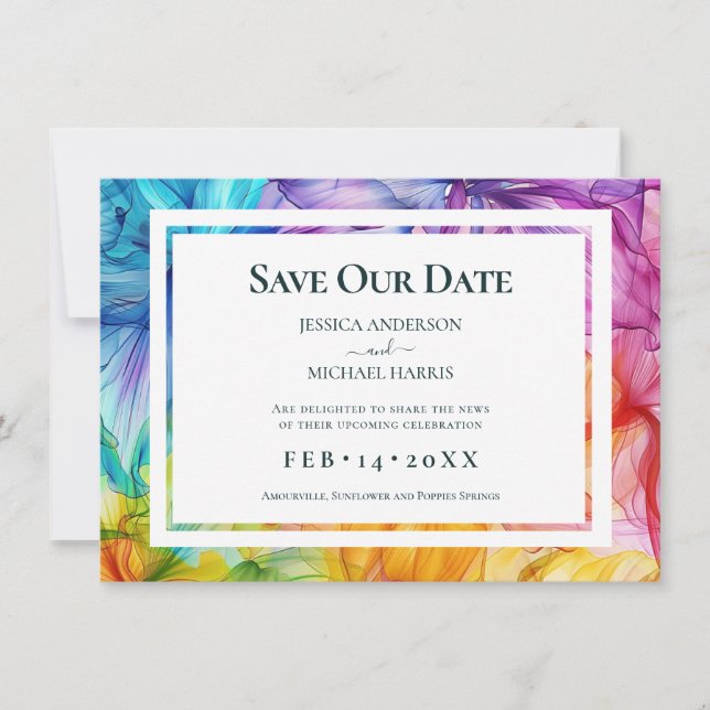 With photo at the back Ethereal Bloom Save The Date (Front)
