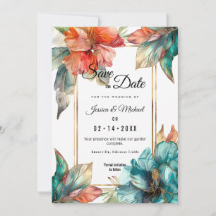 With photo at the back Hibiscus Serenade Paradise Save The Date