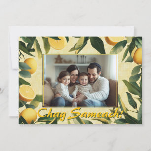 With photo Joyful Harvest: A Sukkot Blessing card