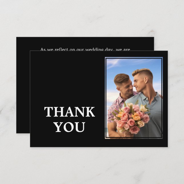 🌈 With photo LGBTQ  Eternal Unity wedding  Thank You Card (Front/Back)