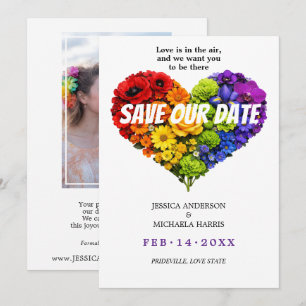 🌈 🐦 With photo LGBTQ 🌈 Flourish Together Save The Date
