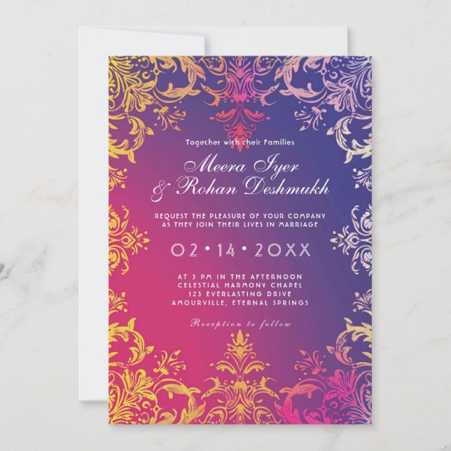 With photo Radiant Romance  Invitation (Front)