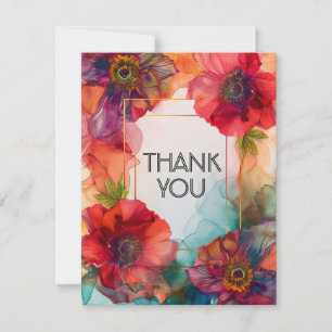 With photo Scarlet Petal Elegance Thank You Card