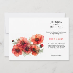 With photo Scarlet Petal Serenade Invitation