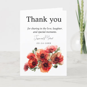 With poppies Scarlet Petal Serenade Thank You Card