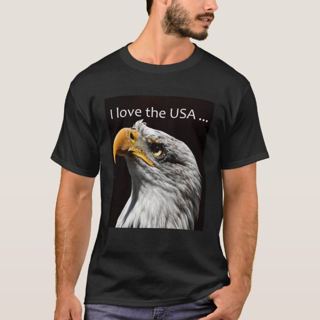 with print Eagle  Love Animal  Eagl T-Shirt (Front)
