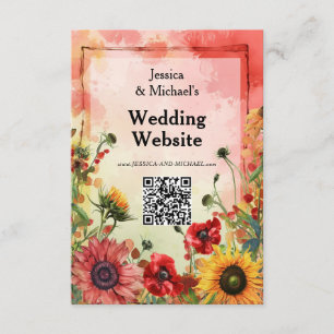 🌻With QR code wedding website Enclosure Card